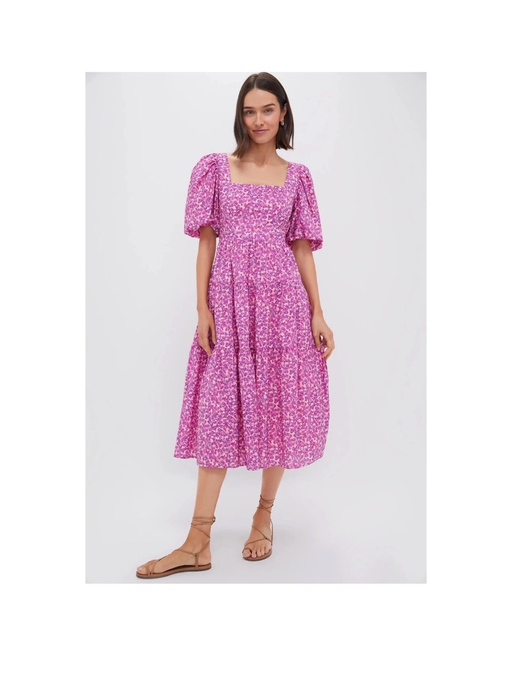 HYACINTH HOUSE Pink Multi Floral Estella Midi Dress Size small NWT tuckernuck